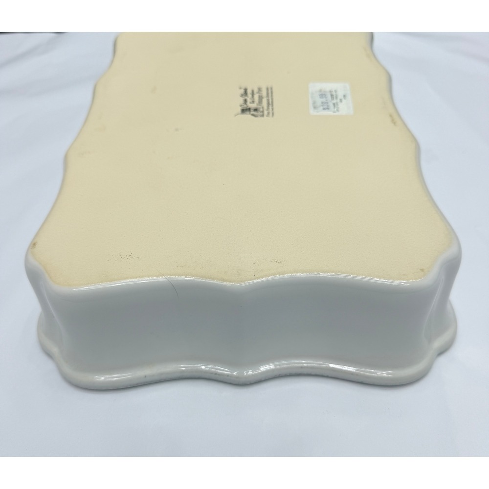 Casa Stone by Casafina White Stoneware Scalloped Rectangular Baker Set of 2 - Picture 12 of 12